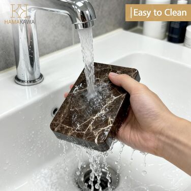 Миска для мила Naturmarmor, темно-коричнева, прямокутна, 12x9 см. Тримач для мила з вапняку, для ванної кімнати та кухні