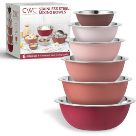 Набір мисок для змішування Cook With Color (6 шт.), нержавіюча сталь, рожевий