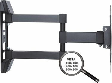 Настінне кріплення для телевізора PureMounts FM12-200 58-107 см (23-42 дюйми), VESA 200x200, чорне