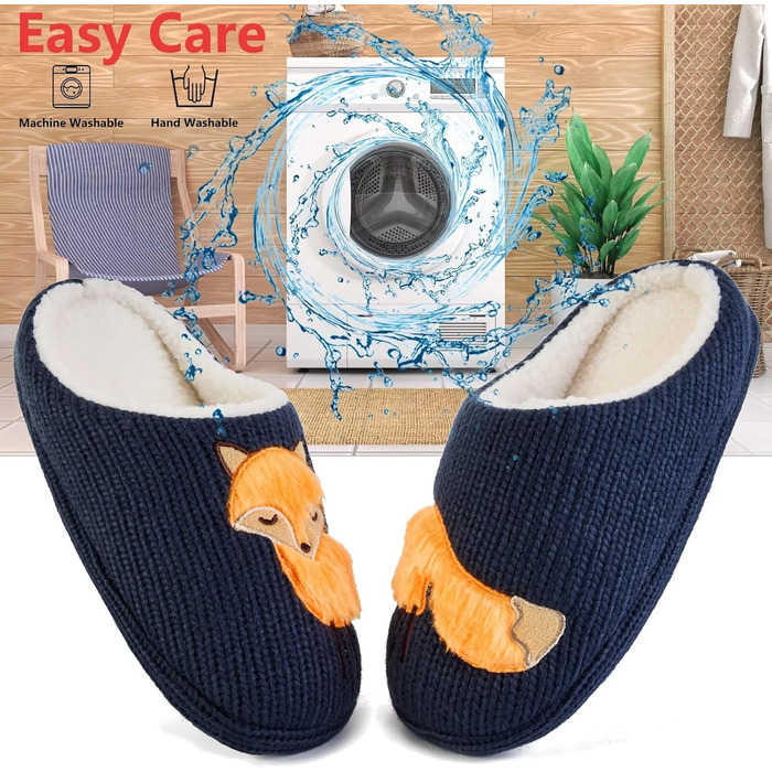 Тапочки жіночі зимові теплі, з плюшевою підкладкою, з принтом тварин, мультяшний лис, 39/40 EU