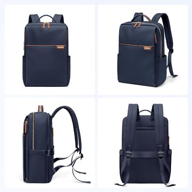 Рюкзак для ноутбука 16 дюймів, водонепроникний, для чоловіків та жінок, ідеальний для школи, подорожей та велосипеда (Морська синя)