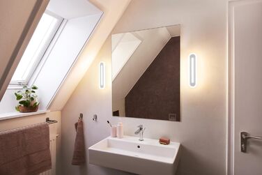 LEDVANCE Smart LED Bathroom Light white, 1200LM, 3000-6500K, 300mm x 70mm, IP44, Orbis Bath Wall Light, bathroom light with Wifi technology, dimmable, controllable via app and voice assistants