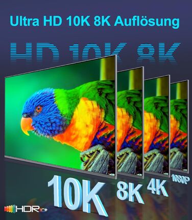HDMI 2.1 кабель Snokco 10K 8K 3 метри, сертифікований, 48Gbps, Ultra High Speed, 4K 240Hz, 8K 60Hz, eARC, HDCP 2.3, DTS:X, HDR10+, для TV, монітора, проектора, Roku, PS5, X-box