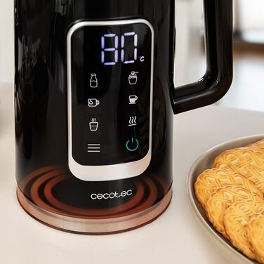 Cecotec Thermosense 500 Touch Electric Kettle - 1.7L, Stainless Steel, 5 Temperature Settings, Touchscreen, 360° Swivel Base