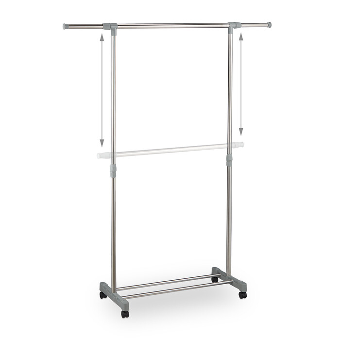 Relaxdays Extendable Clothes Rack with Wheels