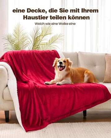 Електрична ковдра Yokimisu з автовимкненням 180x130 см, плюшева, з 6 рівнями нагріву, таймером, захистом від перегріву, пральна, для дому та офісу (червона)