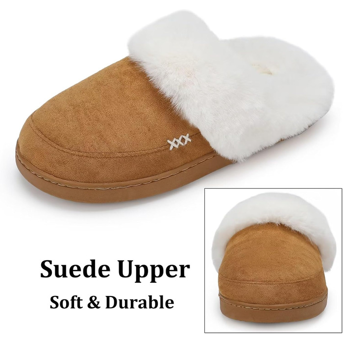 Тапочки зимові жіночі та чоловічі NineCiFun, теплі, з флісу, антиковзкі, для дому та вулиці (36/37 EU, Camel)