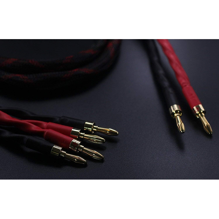 Акустичний кабель KK Cable k4B-2B Bi-Wire для колонок, 2.5 м, 1 пара (12 бананових роз'ємів), чорний, FCC-сертифікований, для зовнішнього використання