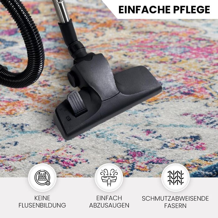 Килимок Livabliss Asmara Vintage 120x170 см - для вітальні, їдальні, спальні, бохо стиль, кольоровий малюнок сірий та помаранчевий