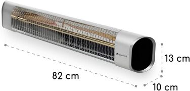 Інфрачервовий обігрівач Blumfeldt Dark Wave - 2500 Вт, 9 рівнів нагріву, таймер, IP65, сріблястий, для тераси