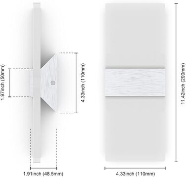 Сучасна LED-стінова лампа Sytmhoe з димуванням, керуванням через додаток, 12W, 960LM, акрил, з пультом, 85-265V, для спальні/вітальні, срібна
