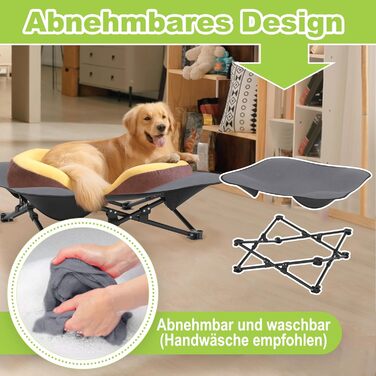 Зручне складане ліжко для собак - дихаюче, підняте, для собак до 60 кг, ідеально для кемпінгу та саду, Outdoor/Indoor, 87 x 87 x 33 см