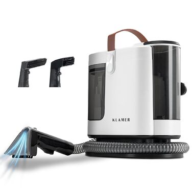 KLAMER Пилосос миючий для м'яких меблів та килимів 500W, 2-баковий, 1.6л, 15 кПа, з функцією самоочищення