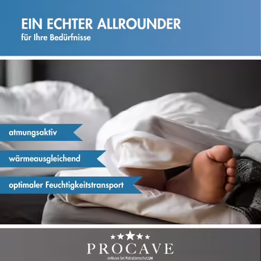 PROCAVE Micro-Comfort всесезонна ковдра 200x220 см, мікрофібра, стьобана, легка, м'яка, для ліжка, комфортна, Soft Touch