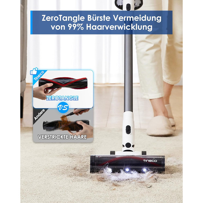 Бездротовий пилосос Tineco Pure ONE A50S Plus з акумулятором, 70 хв роботи, 3DSense Power щітка, технологія PureCyclone, контейнер 1 л, 185 Вт для шерсті тварин і грубого бруду