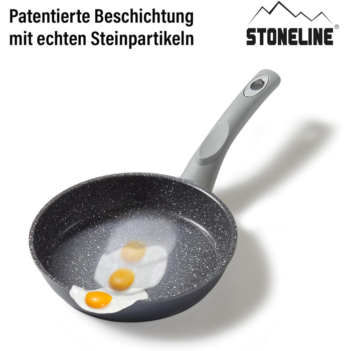 Сковорода STONELINE Gourmundo 18 см з антипригарним покриттям та кам'яними частинками, для всіх типів плит (індукція), без олії