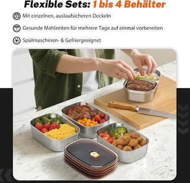 Електрична ланчбокс з підігрівом 1.5L для авто, вантажівки, офісу (1.5L x 4)