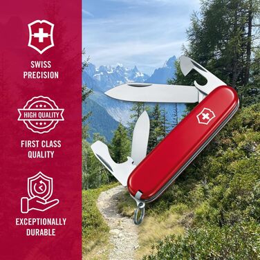 Мультитул Victorinox Recruit: Швейцарський ніж з 10 функціями, ніж, відкривачка для консервів, викрутка 3 мм