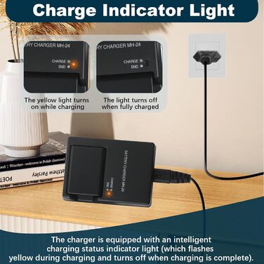 Зарядний пристрій MH-24 для акумуляторів EN-EL14/EN-EL14A (Nikon D3100, D3200, D3300, D3400, D3500, D5100, D5200, D5300, D5500, D5600, P7000, P7100, P7700, P7800)