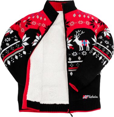 Чоловіча в'язана жилетка Nebuus SVERRE, тепла та практична жилетка (S, чорно-червоний)