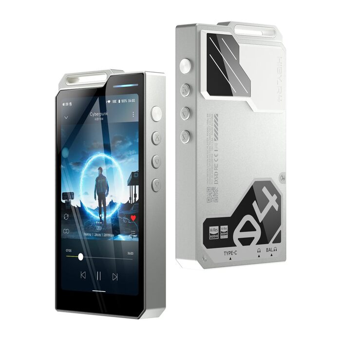 HiBy R4: Android MP3-плеєр з Bluetooth, Wi-Fi та 4 DAC, 32 ГБ, сріблястий