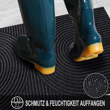 Килимок для дому та вулиці 43x76 см - антиковзкий, водонепроникний, легко миється. Килимок для входу, тераси, саду, коридору (темно-сірий)