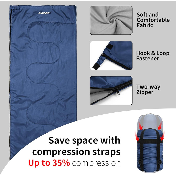 Легкий літній спальний мішок для кемпінгу та відпочинку на природі - для дорослих, зеленого кольору