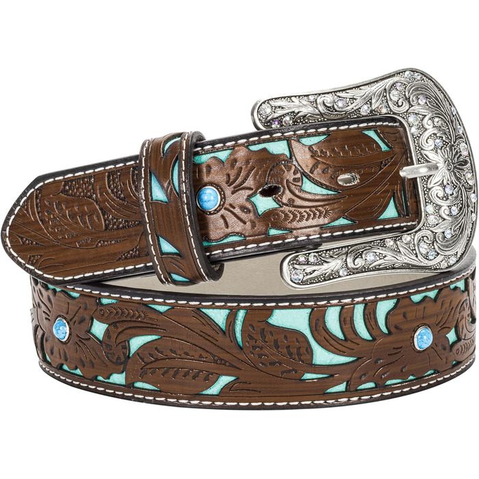 Жіночий/Чоловічий ковбойський ремінь INOGIH з регульованою пряжкою у вінтажному стилі - для джинсів, штанів, суконь. Розмір 30'-39' (107 см)