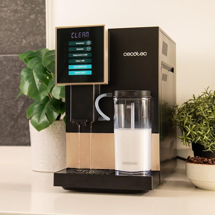 Автоматична кавомашина Cecotec Cremmaet Compactccino Black Rose, 19 Бар, з контейнером для молока, термоблоком, 5 рівнями помелу, резервуаром для кави 150 г