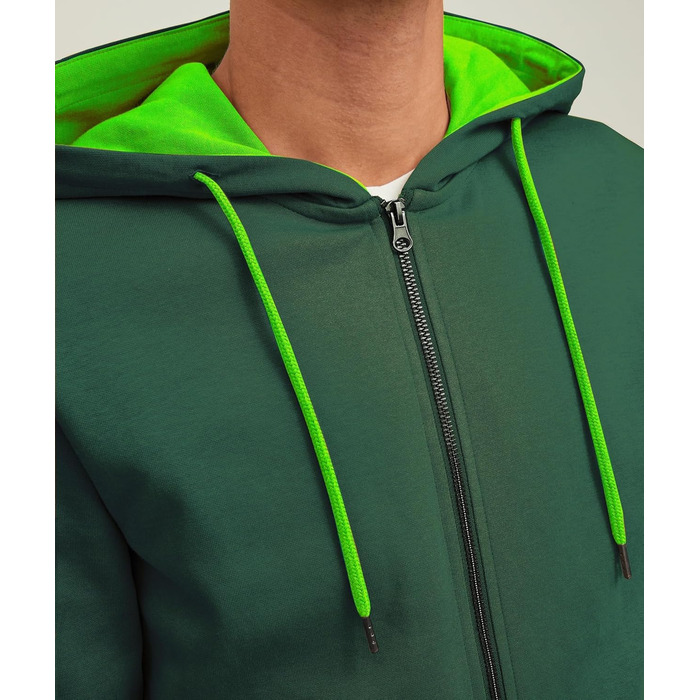 Чоловіча куртка-худі JACK & JONES Mae однотонна, Trekking Green (Green Gecko), розмір XL