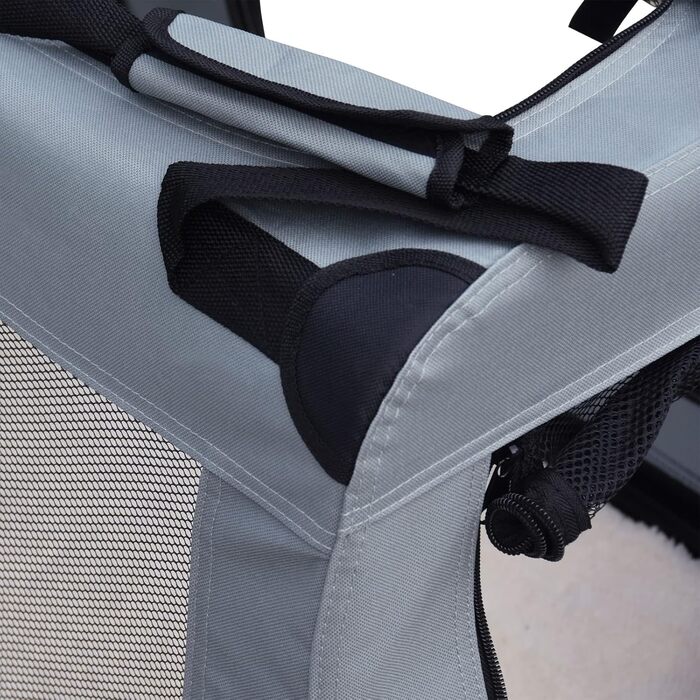 Складана переносна переносна коробка для собак та котів Fudajo, сіра, розмір S (50x35x35 см)