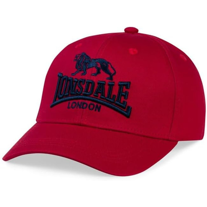 Кепка Lonsdale London Salford унісекс, базова модель, повсякденний стиль, streetwear, темно-червоний/темно-синій