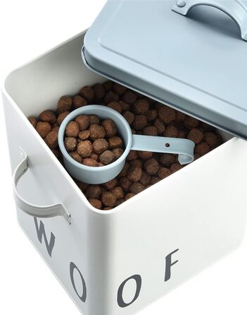 Кормниця для собак Zeller 19218 'Woof', метал, білий/блакитний, 23,4 x 16,2 x 23,2/25,8 см
