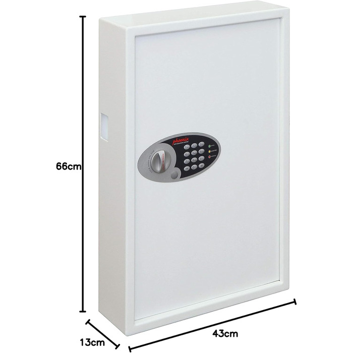 Шкафчик для ключів Phoenix Cygnus KS0032E на 48 ключів з ключницями, білий, 36x30x10 см