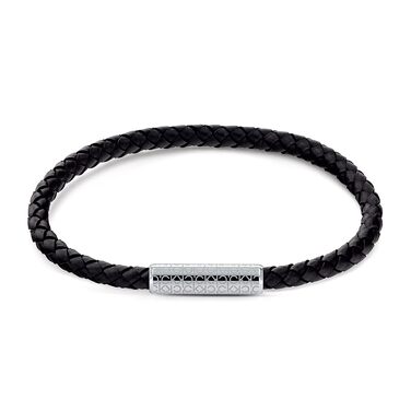 Браслет шкіряний чоловічий Calvin Klein WRAPPED & BRAIDED чорний плетіння