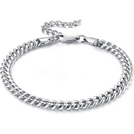 Чоловічий браслет Cassieca з нержавіючої сталі, панцерна/кубинська ланцюгова браслет, 5 мм/9 мм, 17/21/23 см, хіп-хоп, реперський стиль, модні прикраси, подарунок у коробці