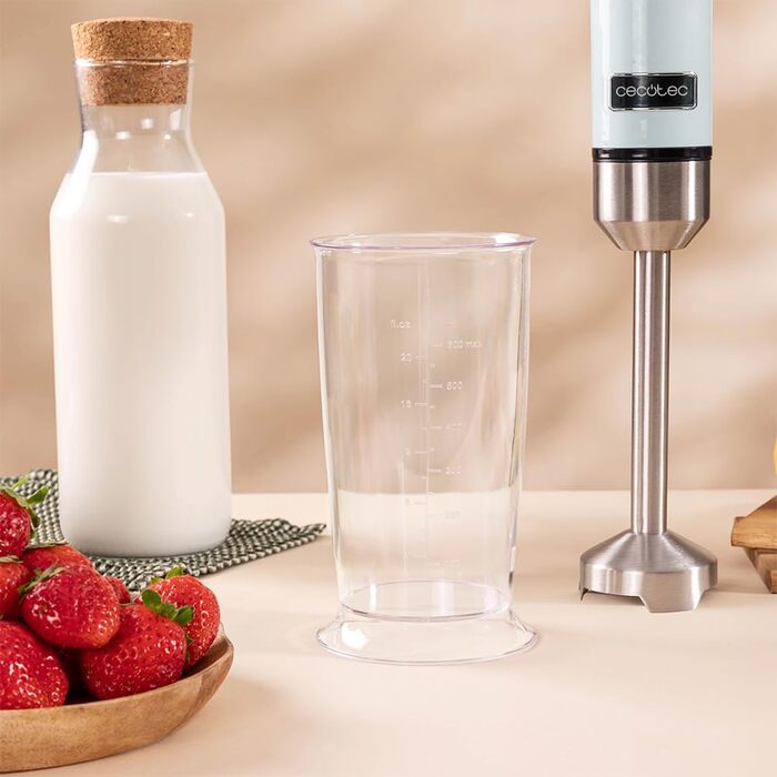 Блендер Cecotec Stabmixer Power RetroBlue 1200MAX Cream&Crush, 1200 Вт, 2 швидкості, набір аксесуарів, захист від бризок