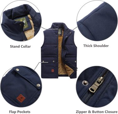 Чоловіча жилетка VtuAOL для зими, тепла флісова жилетка, Outdoor, армійсько-зелений (M)