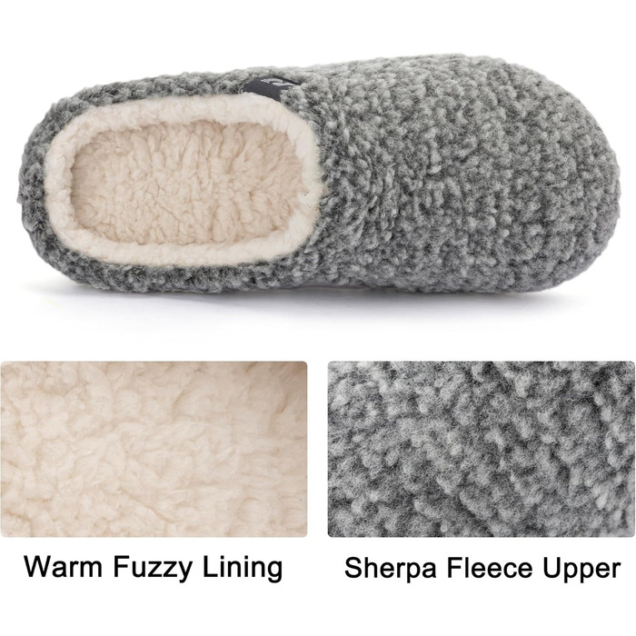 Жіночі тапочки-клоги RockDove з штучного хутра Sherpa, сірий світлий, 42/43 EU