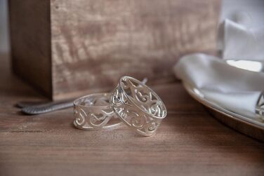 EDZARD Napkin Ring Vita, silver-plated, tarnish-resistant, length 5 cm, set of 4
