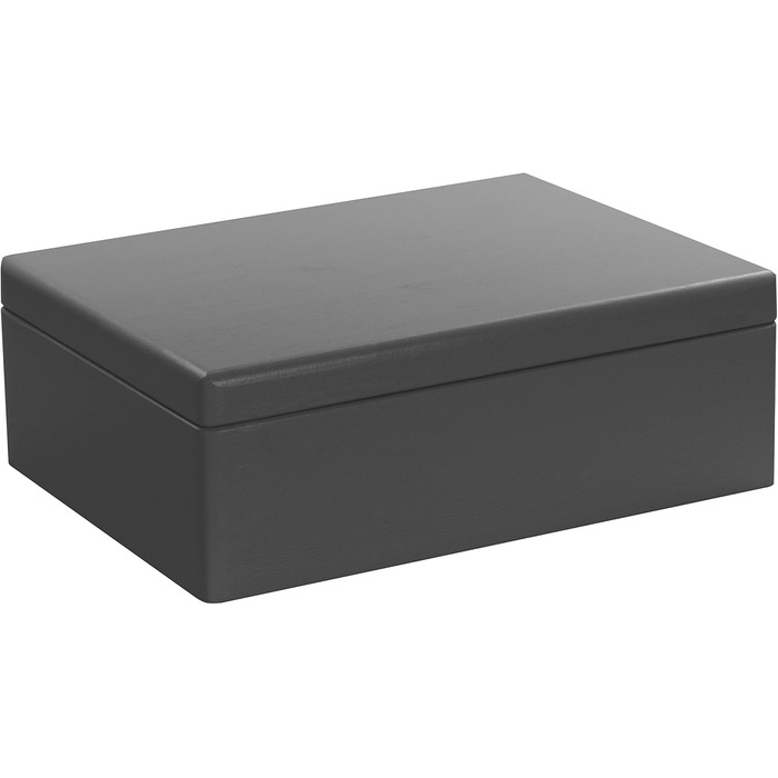 Large Wooden Box with Lid - All-Purpose Wooden Box - Storage Box | Toy Chest - Gift Packaging | Decorative Box for Crafts FSC® (approx. 40 x 30 x 14 cm | L, Black)
