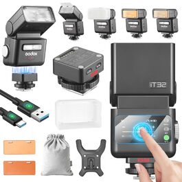 Godox IT32: Світловий прилад для камери Canon з TTL, X5C, GN18, 510 спахів, сенсорний екран та LED-підсвічуванням