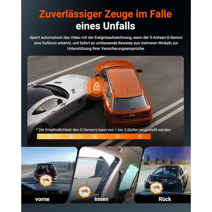 Автомобільний відеореєстратор VANTRUE N4S 3-канальний (2.7K+2.5K+1440P), STARVIS 2 HDR, нічна зйомка, 5GHz Wi-Fi, GPS, 24г паркування, G-сенсор, підтримка 1ТБ, для авто