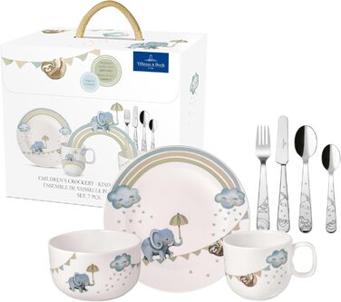 Дитячий набір столових приборів Villeroy & Boch Boho Kids, 4 шт., нержавіюча сталь, сріблястий/платиновий, для миття в посудомийній машині