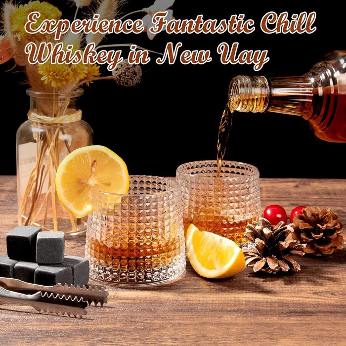 Набір для віскі: охолоджуючі камені, келихи та подарункова упаковка для чоловіків