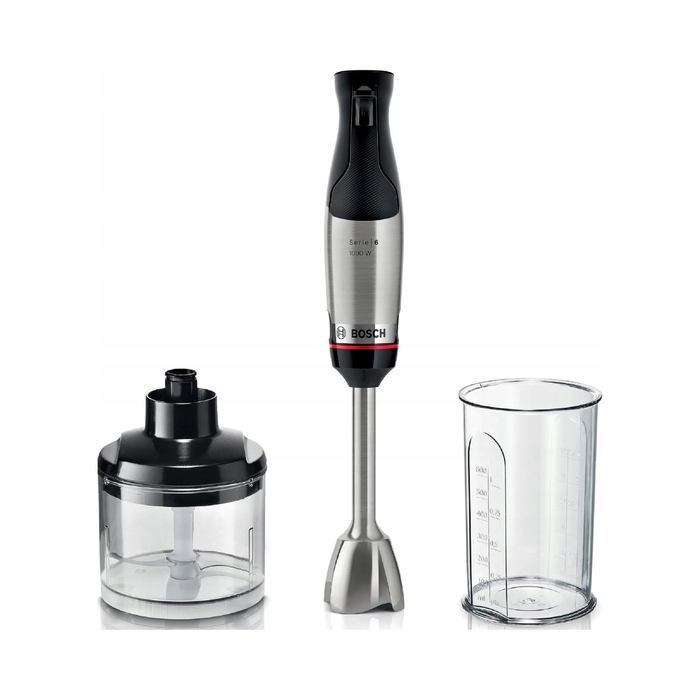 Погружний блендер Bosch ErgoMaster MSM6M620 1000 Вт з подрібнювачем QuattroBlade