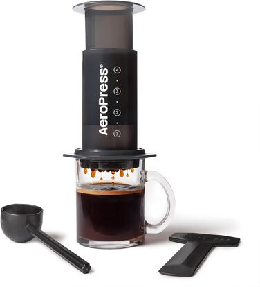 AeroPress Original: портативна кавомашина для еспресо та кави, сірий колір, стандартна комплектація