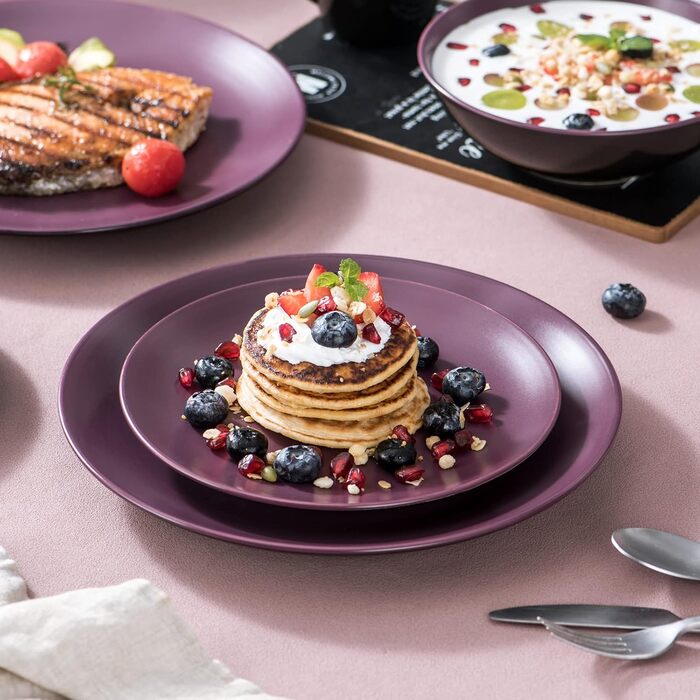 Набір посуду Vancasso BACCHE 16-частинний, кераміка, для 4 осіб, стиль Vintage, колір Ягода