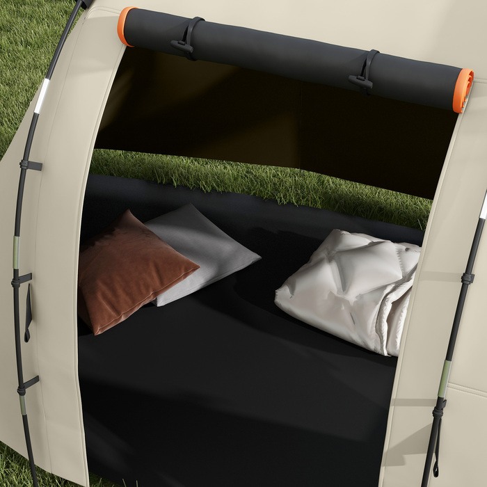 Намет Outsunny Tunnelzelt Campingzelt 5 осіб Сімейний намет 2 кімнати Бічні вікна Сумка для перенесення 3000 мм Садовий Хакі | Aosom