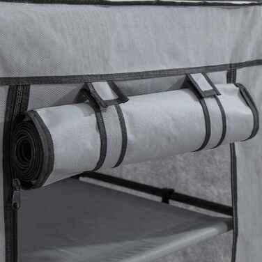 axentia 132891 Wardrobe, approx. 60 x 148 x 45 cm, Grey-black